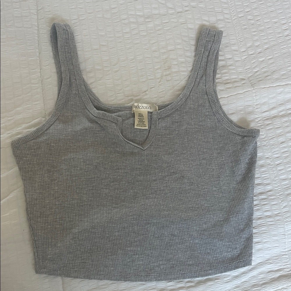 Bozzolo Heather Gray Ribbed Tank Top